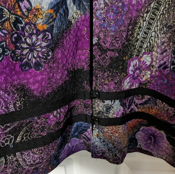 Stunning Vintage K Studios Collection Purple Paisley Split Back Blazer Size 18 - Picture 6 of 8